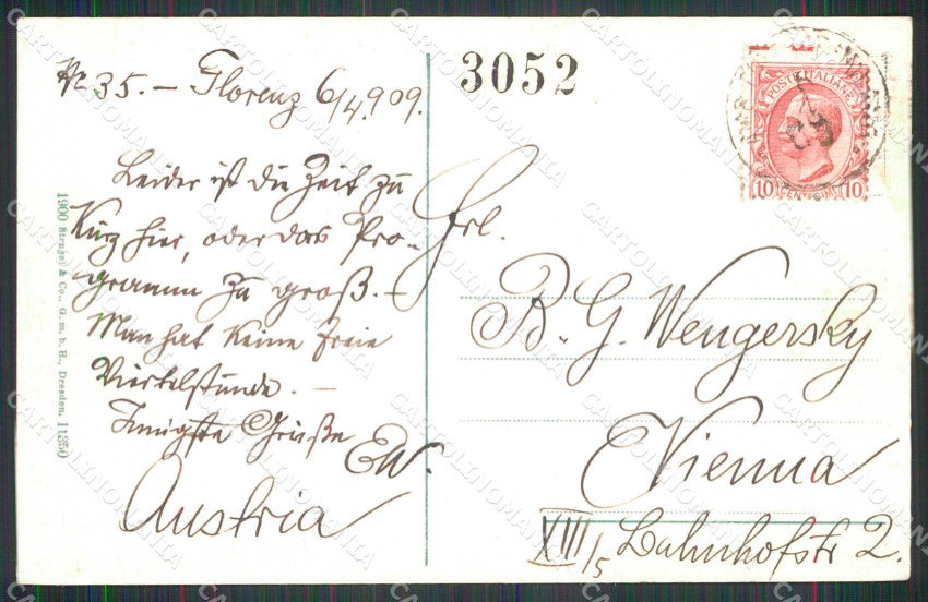 Firenze Città Lungo l'Arno Via S. Jacopo Stengel 11350 cartolina RB7541 – retro