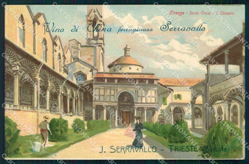 Firenze Città Santa Croce Chiostro Vino di China cartolina RB7545 – fronte