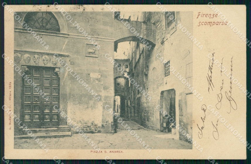 Firenze Città Piazza S. Andrea Firenze Scomparsa Modiano 1539 cartolina RB7565 – fronte