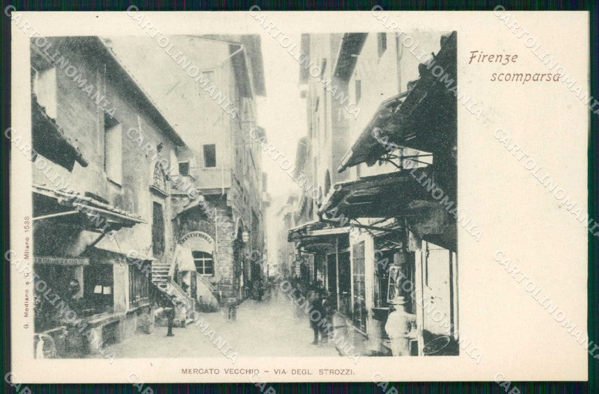 Firenze Città Mercato Vecchio Firenze Scomparsa Modiano 1538 cartolina RB7566 – fronte