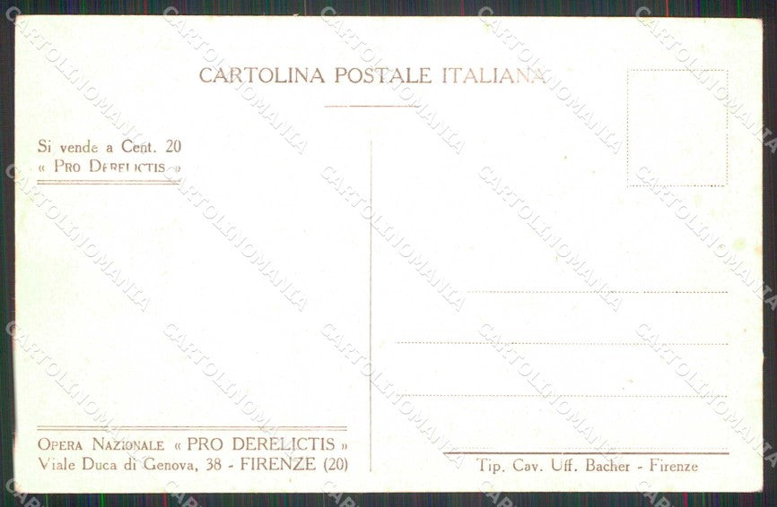 Firenze Città Opera Nazionale Pro Derelictis Ricoverati cartolina RB7578 – retro