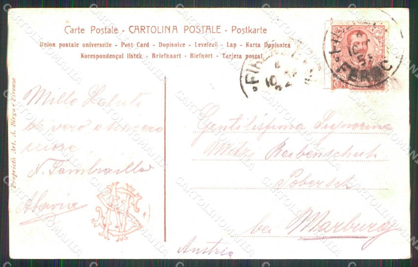 Firenze Città Saluti Sorrisi e Speranze Boboli cartolina RB7584 – retro