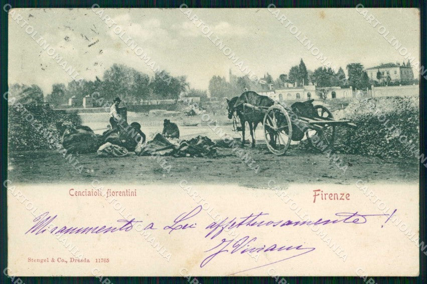 Firenze Città Cenciaioli Fiorentini Carretto Stengel 11765 cartolina RB7592 – fronte