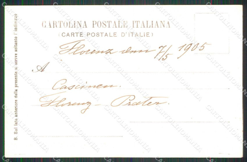 Firenze Città Cascine Viale della Regina cartolina RB7598 – retro