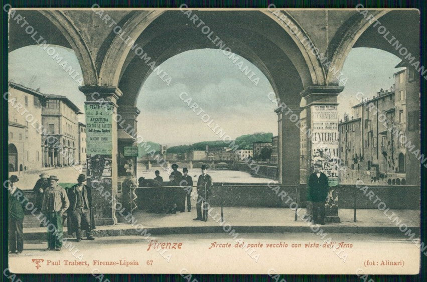 Firenze Città Arcate del Ponte Vecchio Vista dell' Arno cartolina RB7613 – fronte