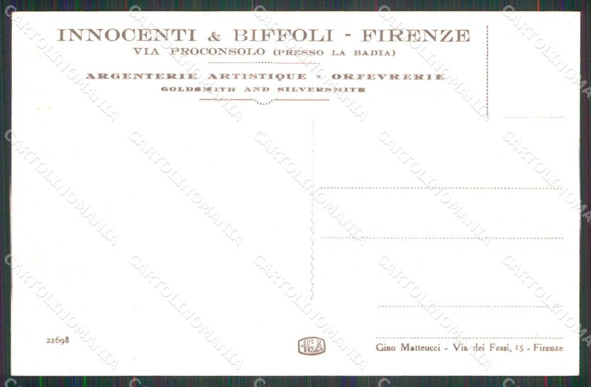 Firenze Città Innocenti & Biffoli Commerciale Gioielleria cartolina RB7623 – retro