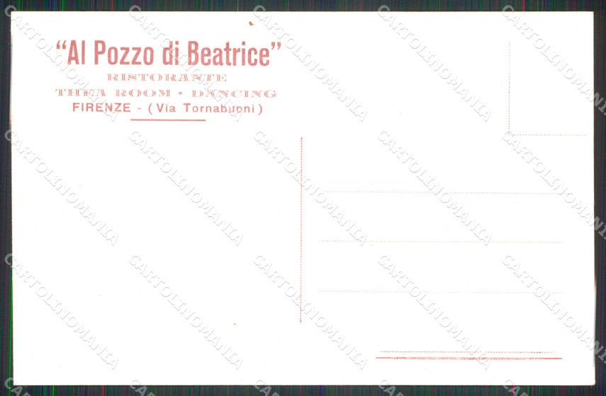 Firenze Città Ristorante Al Pozzo di Beatrice Sala da Ballo cartolina RB7630 – retro