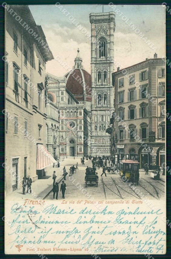 Firenze Città Via de' Pecori Campanile di Giotto cartolina RB7632 – fronte
