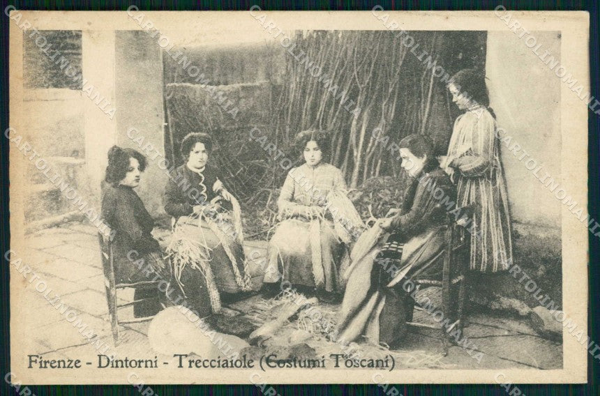 Firenze Città Trecciaiole Costumi Toscani cartolina RB7646 – fronte