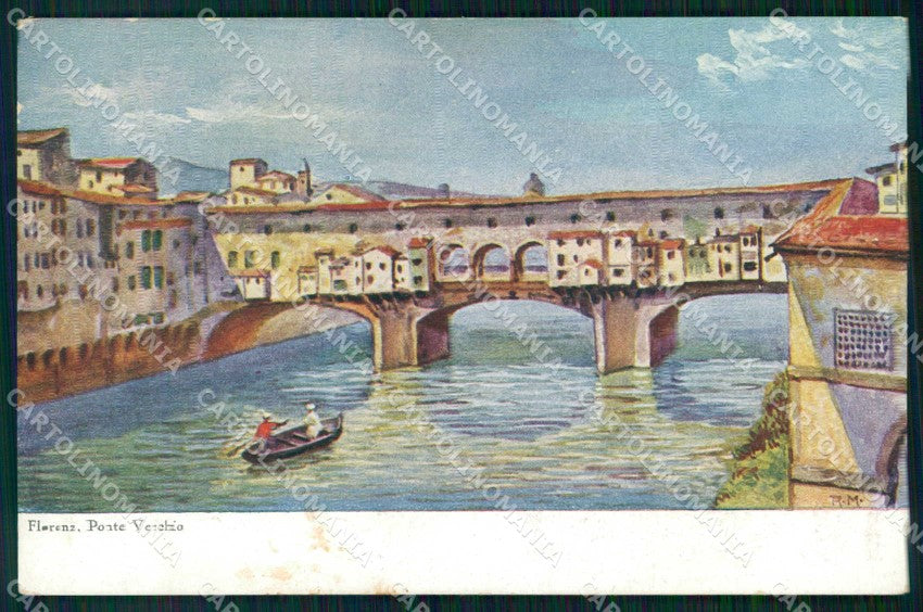 Firenze Città Ponte Vecchio Barca cartolina RB7652 – fronte