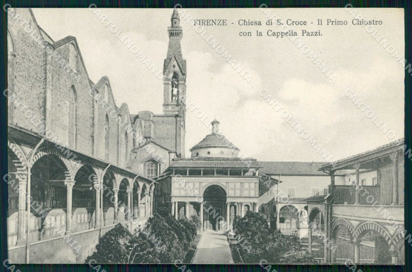 Firenze Città Chiesa S. Croce Primo Chiostro con Cappella Pazzi cartolina RB7657 – fronte