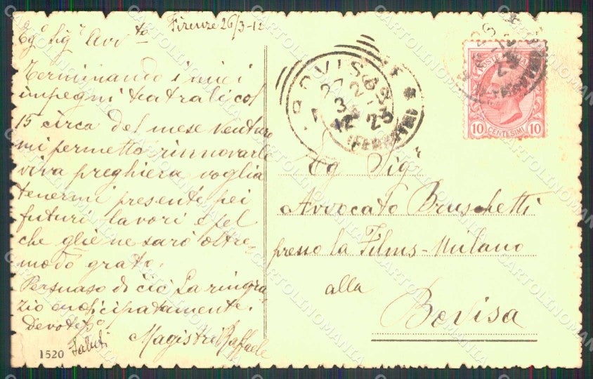 Firenze Città Battistero Restaurato e Rivestito di Marmi cartolina RB7659 – retro