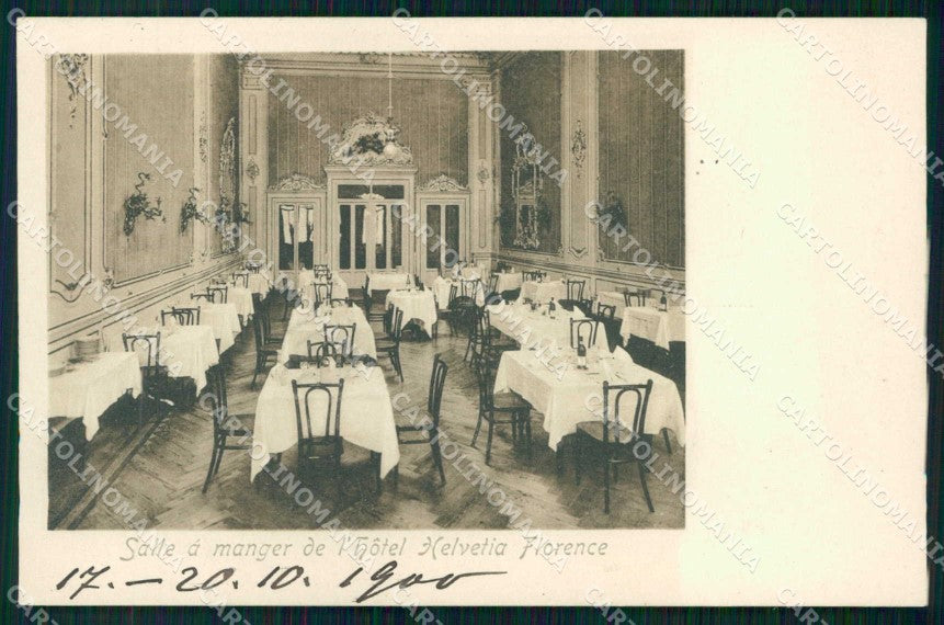 Firenze Città Hotel Helvetia Sala da Pranzo cartolina RB7692 – fronte