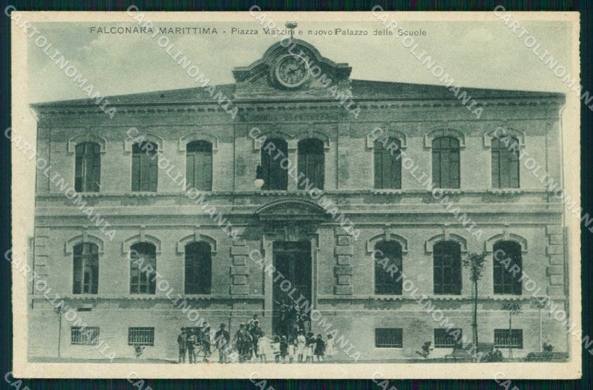 Ancona Falconara Piazza Mazzini Nuovo Palazzo delle Scuole cartolina RB7762 – fronte