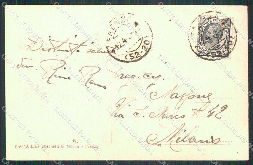 Ravenna Faenza Piazza Umberto I cartolina RB7767 – retro