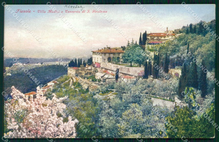 Firenze Fiesole Villa Medici Convento S. Girolamo Brunner 5386 cartolina RB7796 – fronte