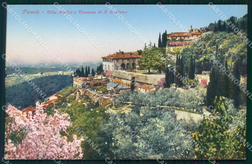 Firenze Fiesole Villa Medici Convento S. Girolamo Brunner cartolina RB7803 – fronte