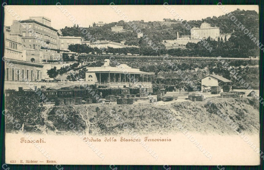 Roma Frascati Stazione Ferroviaria Treno cartolina RB7813 – fronte