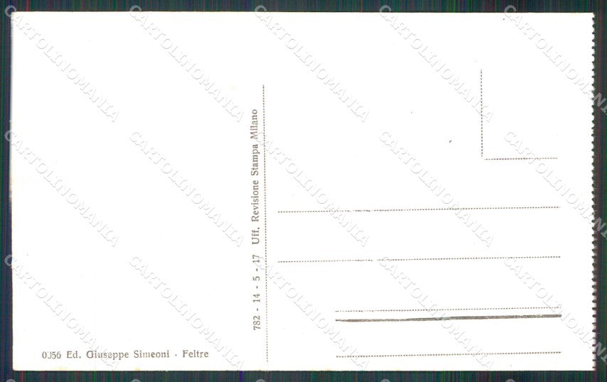 Belluno Feltre Palazzo Zugni Porta Castaldi cartolina RB7815 – retro