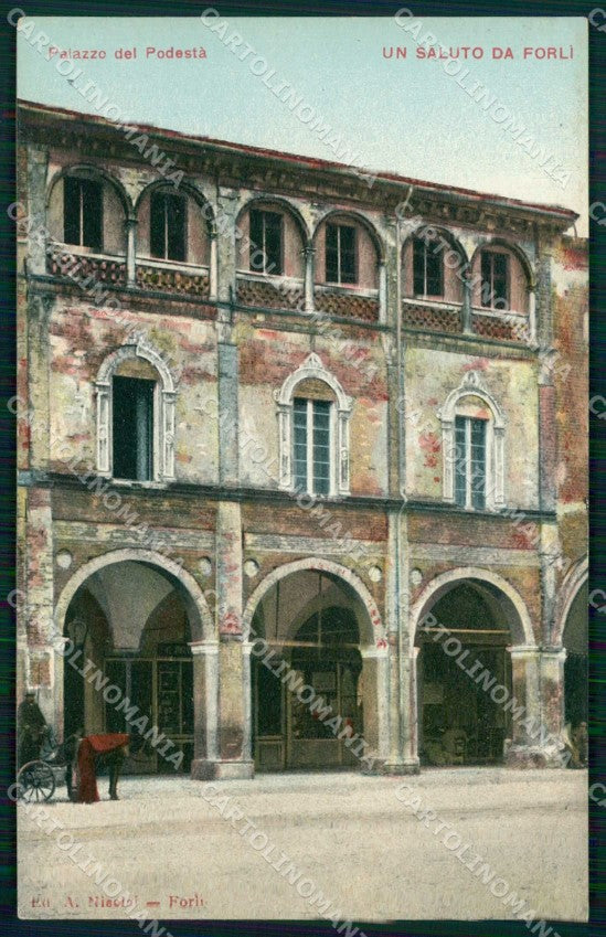 Forlì Città Saluto da Palazzo del Podestà cartolina RB7837 – fronte