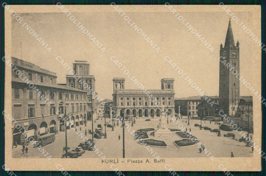 Forlì Città Piazza A. Saffi Autobus cartolina RB7859 – fronte
