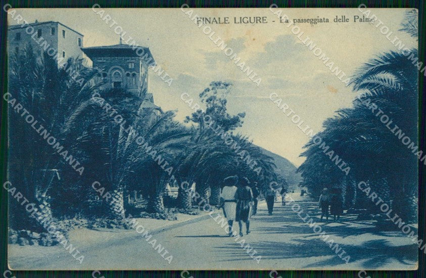 Savona Finale Ligure Passeggiata delle Palme cartolina RB7879 – fronte