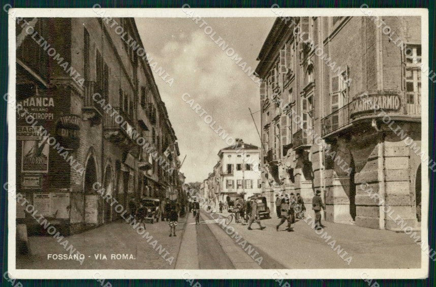 Cuneo Fossano Via Roma Auto Foto cartolina RB7883 – fronte