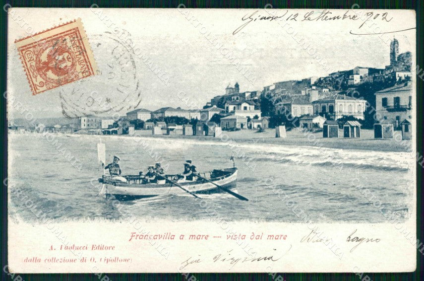 Chieti Francavilla a Mare Spiaggia Barca cartolina RB7891 – fronte