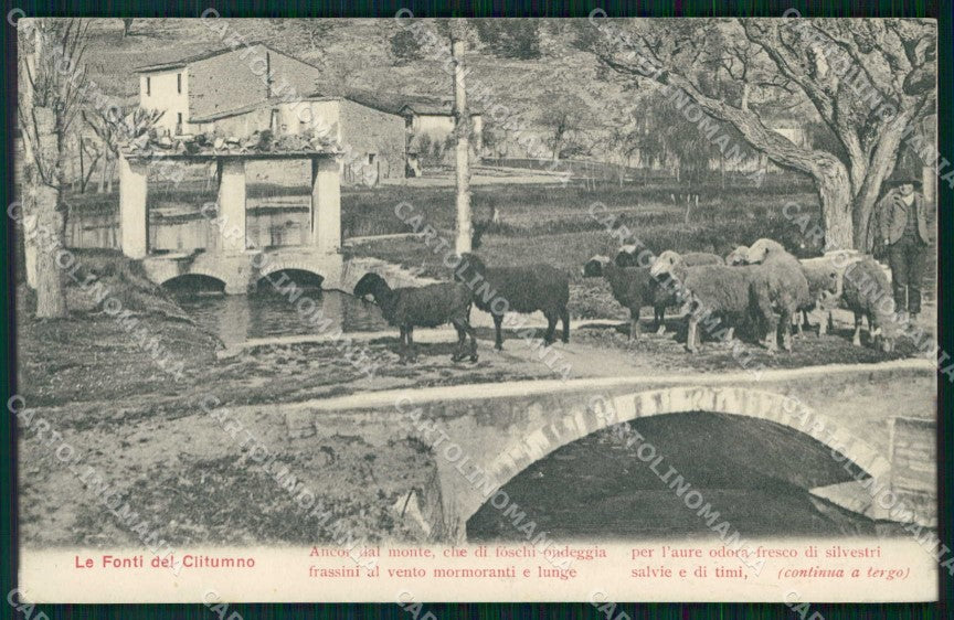 Perugia Clitunno Fonti Carducci PIEGA cartolina RB7905 – fronte
