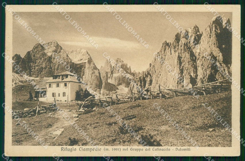 Trento Vigo di Fassa Rifugio Ciampedie Gruppo del Catinaccio cartolina RB7912 – fronte