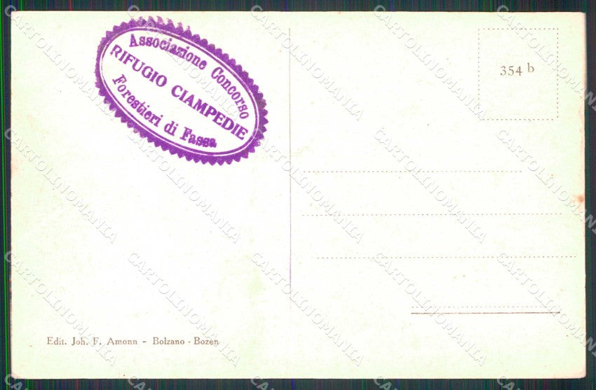 Trento Vigo di Fassa Rifugio Ciampedie Gruppo del Catinaccio cartolina RB7912 – retro