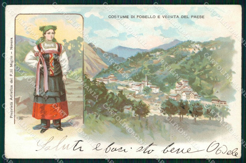 Vercelli Fobello Costume Veduta del Paese cartolina RB7939 – fronte