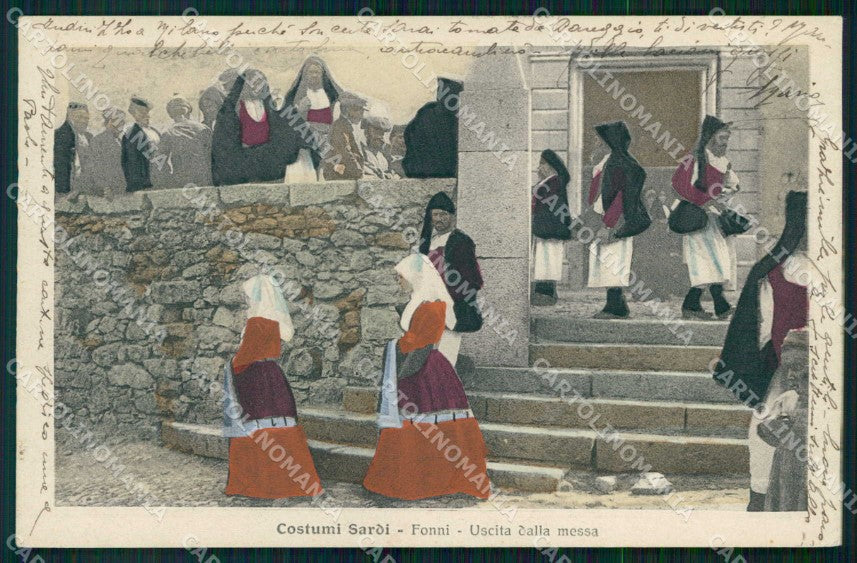 Nuoro Fonni Costumi Uscita dalla Messa Alterocca 13174 cartolina RB7940 – fronte
