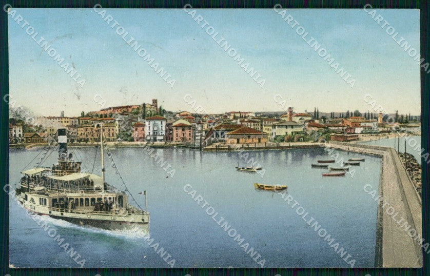 Brescia Desenzano Lago di Garda Partenza del Piroscafo PIEGA cartolina RB7963 – fronte