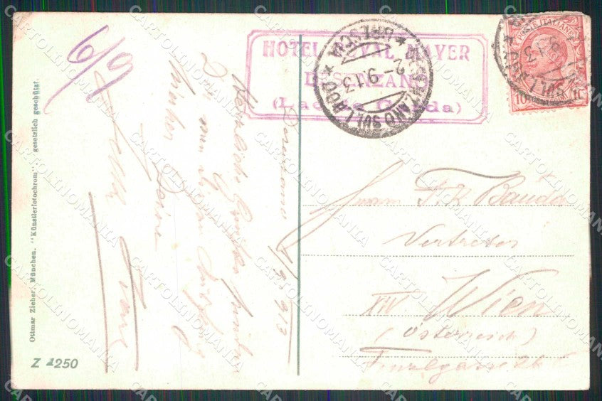 Brescia Desenzano Castello e Hotel Mayer Barca a Vela cartolina RB7965 – retro