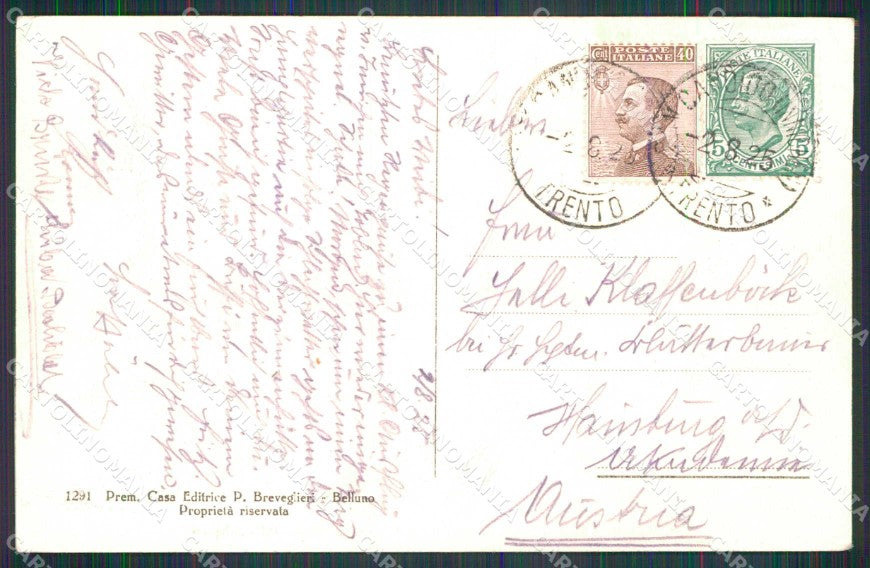 Bolzano Dobbiaco Borgata Breveglieri 1291 cartolina RB7974 – retro