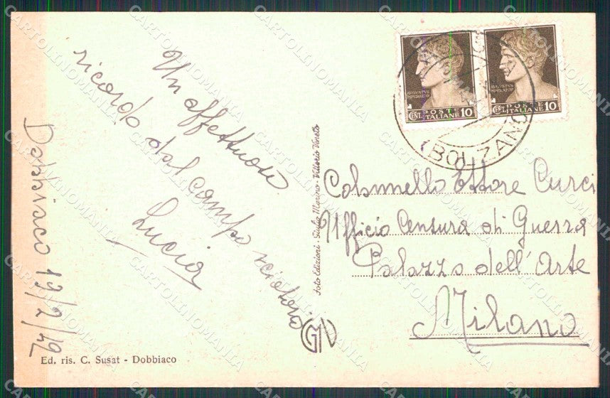Bolzano Dobbiaco Val Pusteria cartolina RB7979 – retro