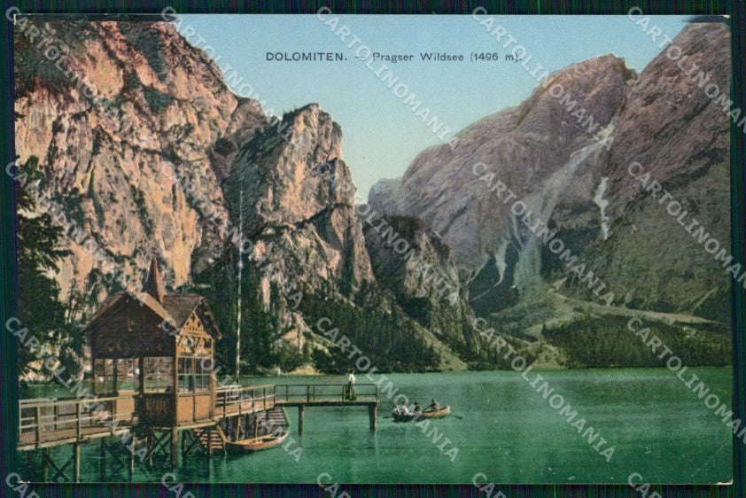 Bolzano Braies Lago Barca cartolina RB8027 – fronte