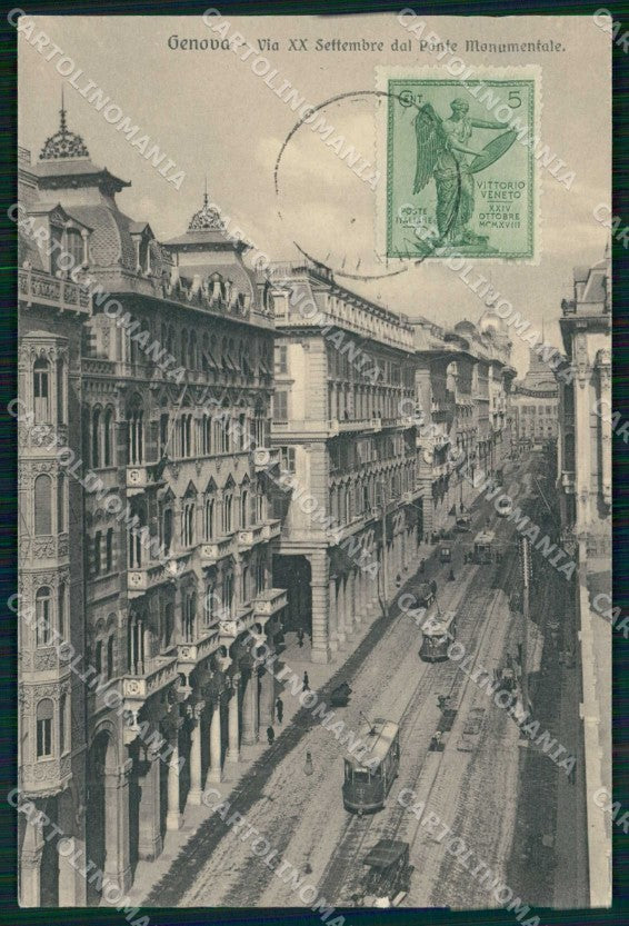 Genova Città Via XX Settembre Tram Brunner 16499 cartolina RB8040 – fronte