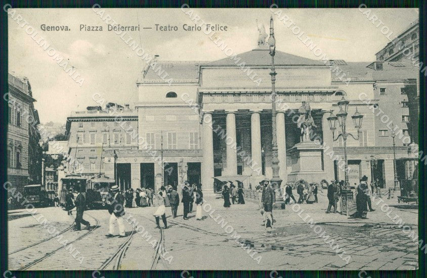 Genova Città Piazza Deferrari Teatro Carlo Felice cartolina RB8049 – fronte