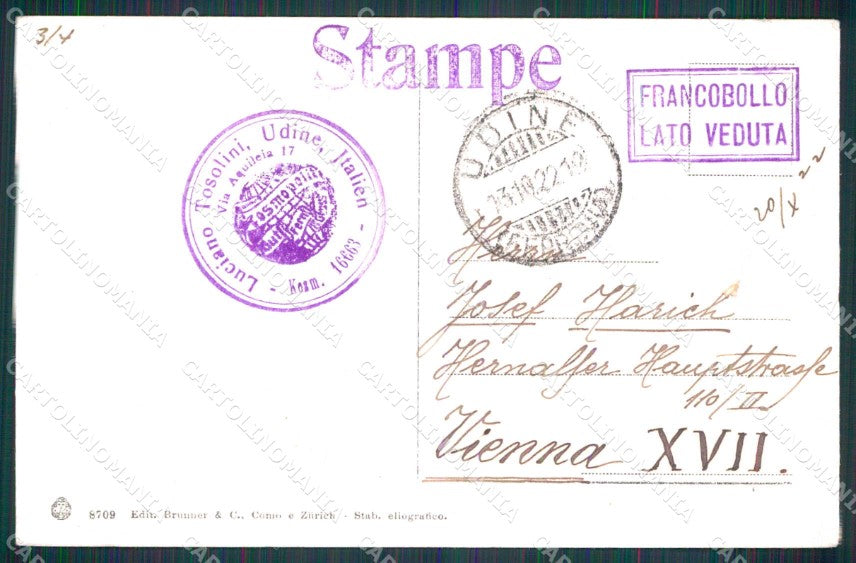 Genova Città Porto Vapore in Partenza Brunner 8709 cartolina RB8050 – retro