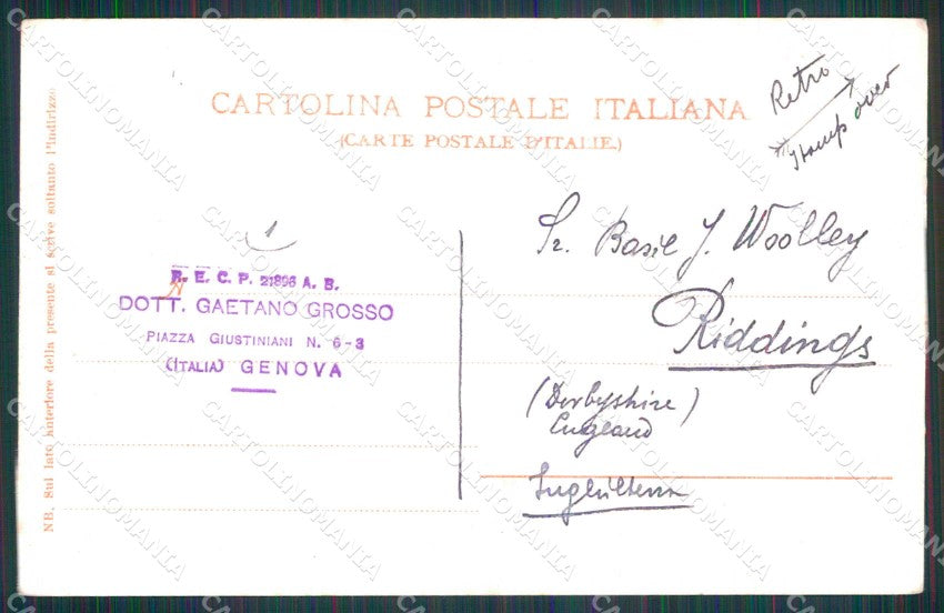 Genova Città Piazza Manin Trenkler 16760 cartolina RB8054 – retro