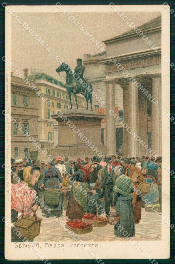 Genova Città Piazza Deferrari cartolina RB8057 – fronte