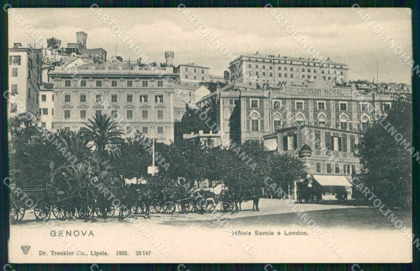 Genova Città Grand Hotel Savoia Hotel London Trenkler 25147 cartolina RB8059 – fronte