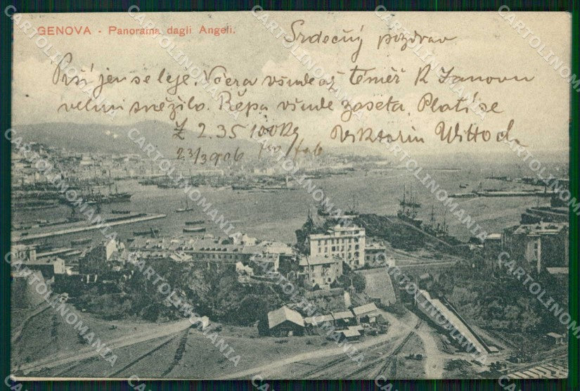 Genova Città Panorama dagli Angeli cartolina RB8082 – fronte
