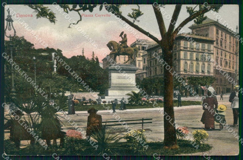 Genova Città Piazza Corvetto Foto cartolina RB8087 – fronte
