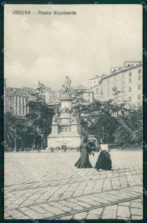 Genova Città Piazza Acquaverde Monumento Cristoforo Colombo cartolina RB8090 – fronte