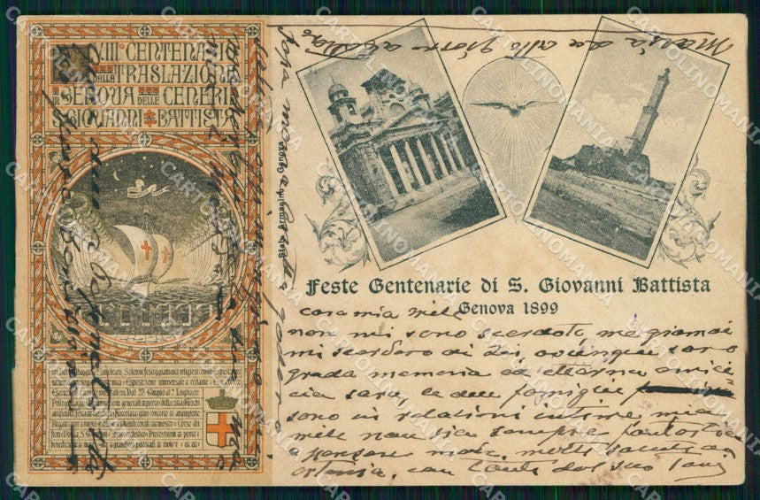 Genova Città Festa Centenario di S. Giovanni Battista cartolina RB8096 – fronte