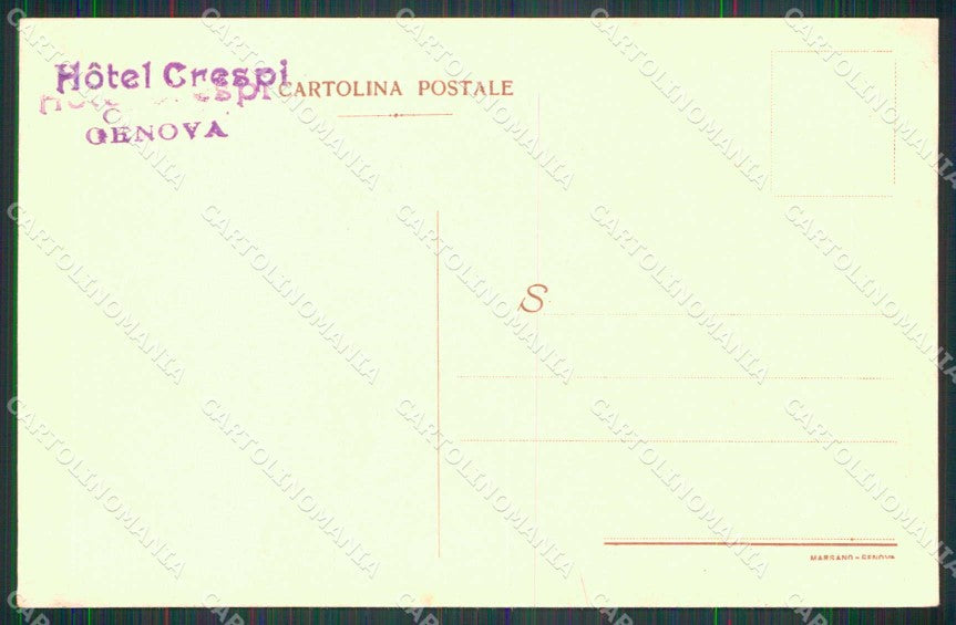 Genova Città Hotel Ristorante Crespi Andrea Doria Tram cartolina RB8105 – retro