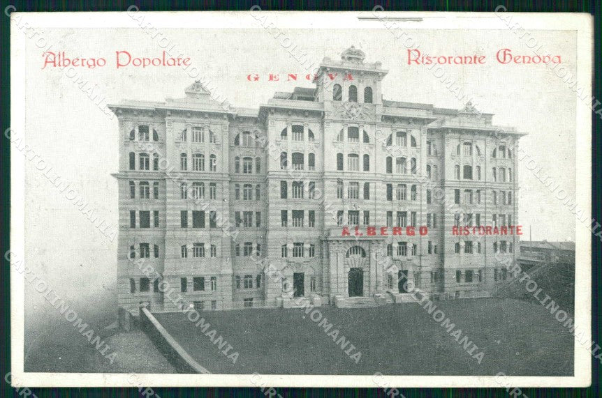 Genova Città Albergo Ristorante Popolare cartolina RB8108 – fronte